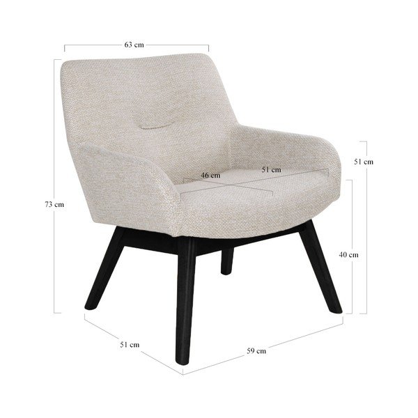 Bež fotelj House Nordic London-image-4