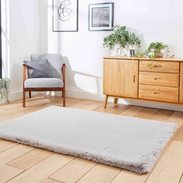 Svetlo siva preproga 60x120 cm Super Teddy – Think Rugs-image-2