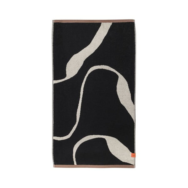 Črna/bela brisača iz organskega bombaža 70x133 cm Nova Arte – Mette Ditmer Denmark