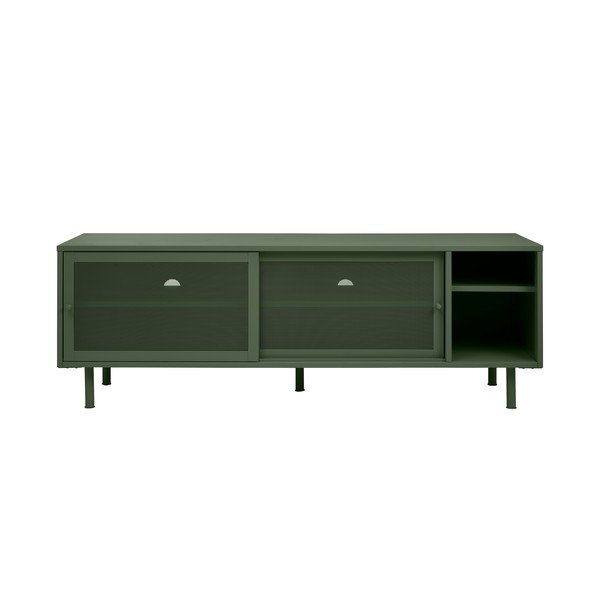 Temno zelena kovinska TV omarica 160x55 cm Veep – Unique Furniture