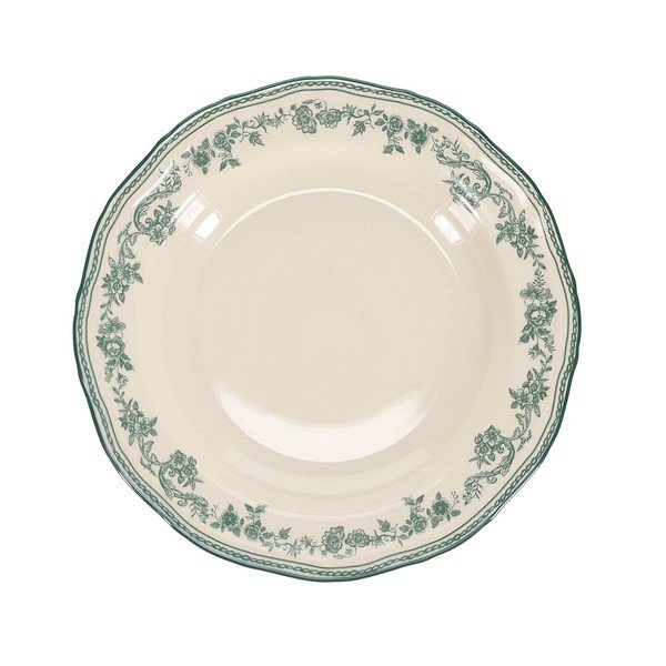 Zelen/slonokoščen jušni porcelanast krožnik ø 23 cm Cyril – S|P Collection