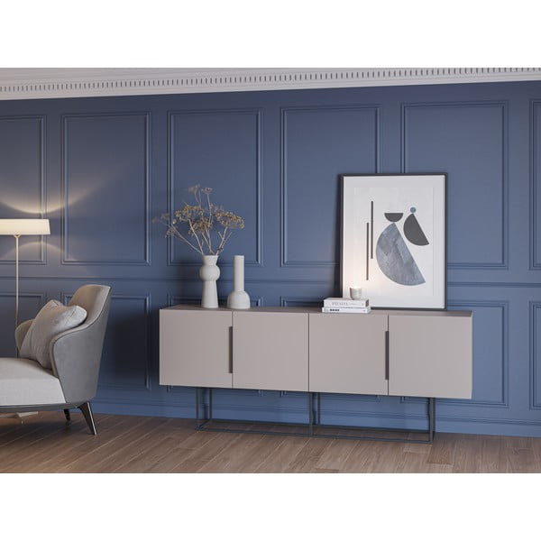 Siva/bež nizka komoda 200x80 cm Titan – Marckeric-image-1