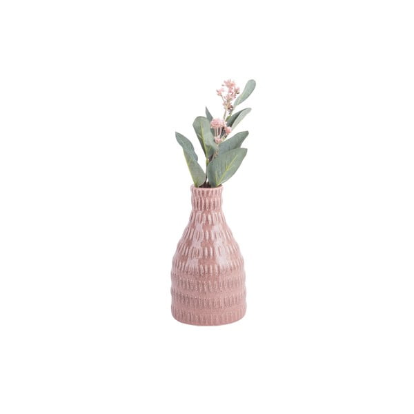 Svetlo roza keramična vaza PT LIVING Nostalgija, višina 16 cm