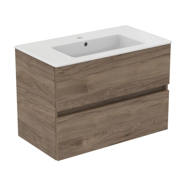 Stenska omarica za pod umivalnik v orehovem dekorju v naravni barvi 80x55 cm Eurovit+ – Ideal Standard-image-2