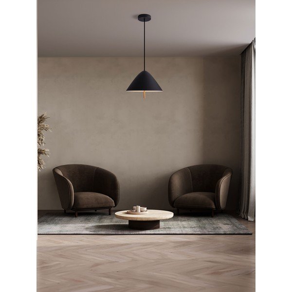 Mat črna kovinska LED viseča svetilka s kovinskim senčilom ø 40 cm Oros – Nova Luce-image-1