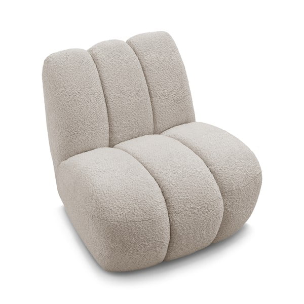 Bež fotelj iz tkanine bouclé Janissaire – Bobochic Paris-image-4