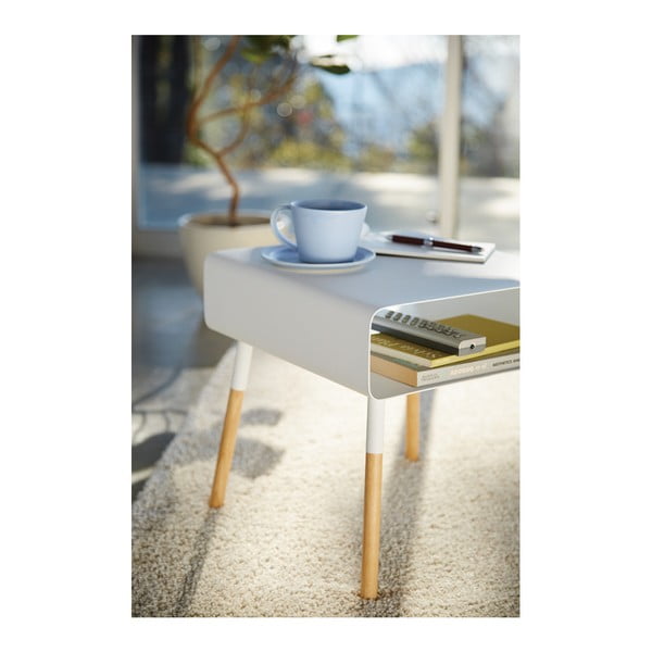 Bela klubska miza YAMAZAKI Plain, višina 35 cm-image-3