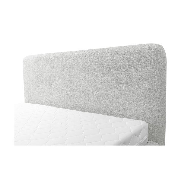 Svetlo siva oblazinjena zakonska postelja s prostorom za shranjevanje in letvenim dnom 160x200 cm Makapu – Makamii-image-4