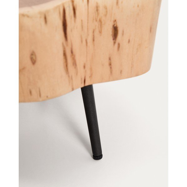 Okrogla klubska mizica z mizno ploščo iz akacije v naravni barvi 49x47 cm Tanive – Kave Home-image-3