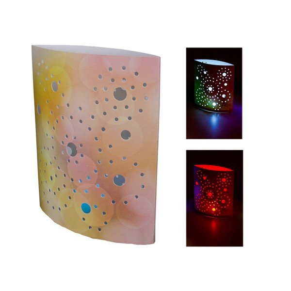 Oranžna namizna svetilka (višina 17 cm) Floral – Hilight-image-1