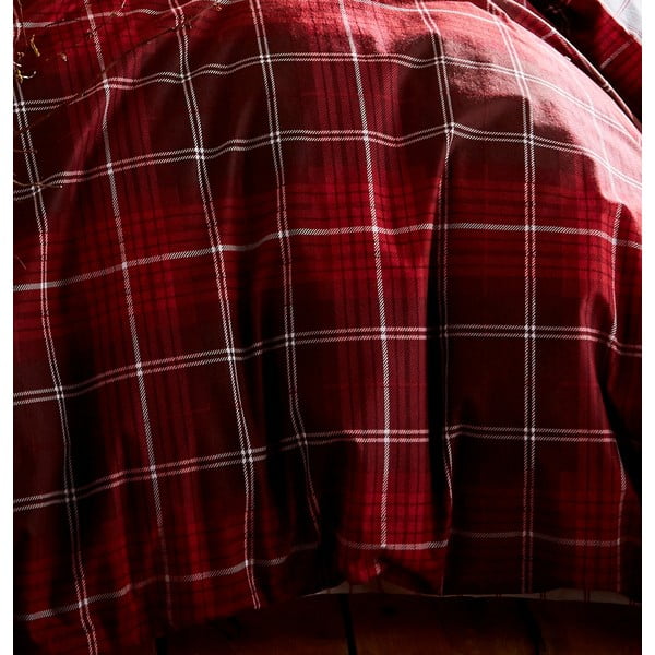 Rdeča bombažna posteljnina Catherine Lansfield Brushed Tartan, 200 x 200 cm-image-3
