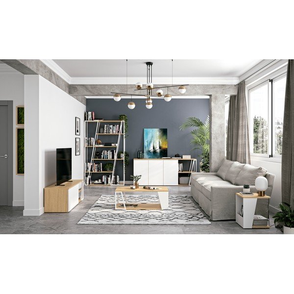 Klubska mizica s ploščo v dekorju hrasta 40x40 cm Albi - TemaHome-image-3