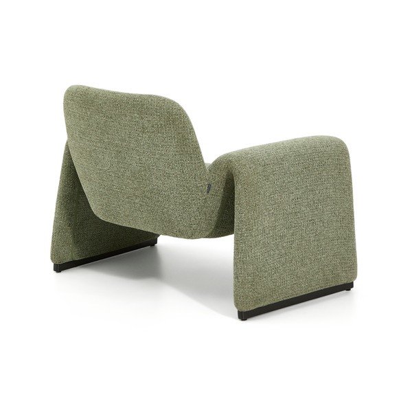 Zelen fotelj iz šenilje Melvia – Kave Home-image-4