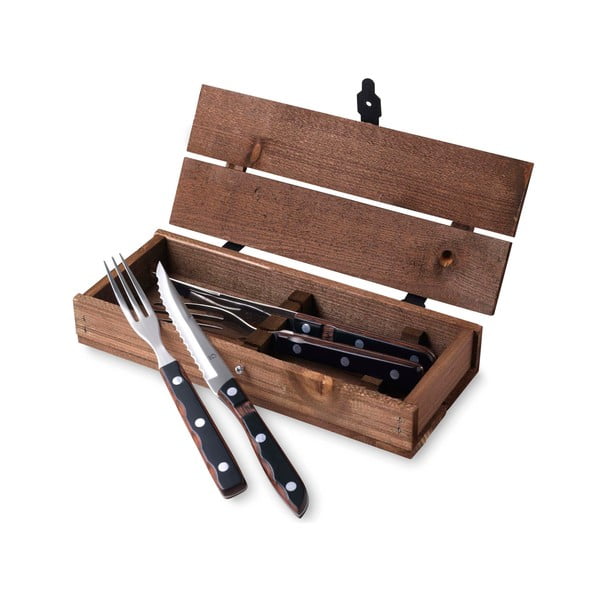 Črn/srebrn pribor iz nerjavečega jekla 4 ks Old Farmer Classic – Gense-image-1