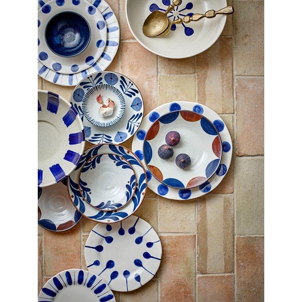 Beli/modri krožniki v kompletu 3 ks iz kamenine ø 28 cm Linora – Bloomingville-image-2