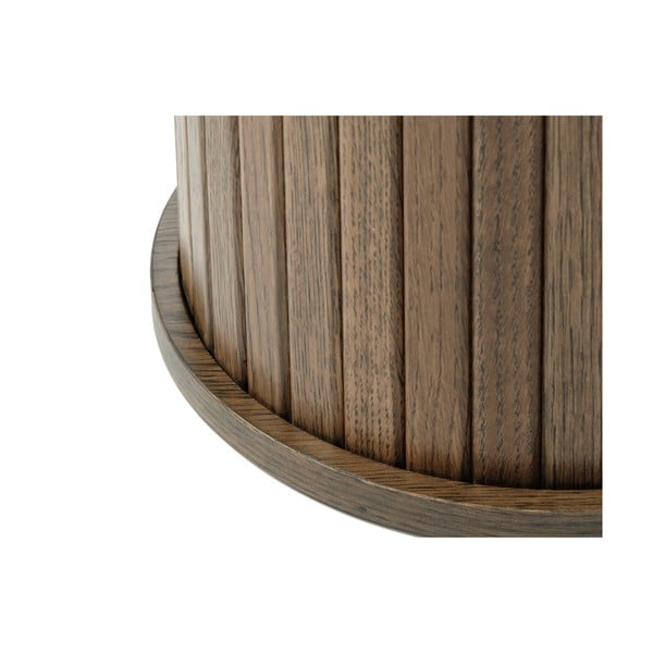 Okrogla stranska mizica v hrastovem dekorju ø 50 cm Nola – Unique Furniture-image-2