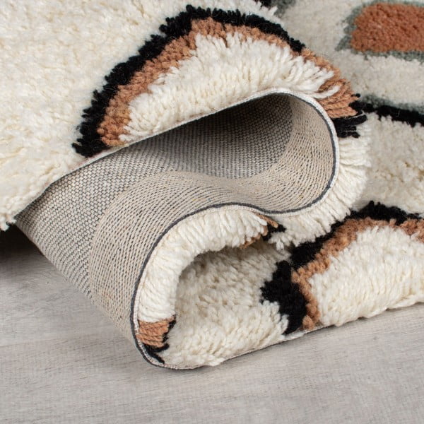 Kremno bela ročno tkana volnena preproga 160x230 cm Moroccan Midar – Flair Rugs-image-3