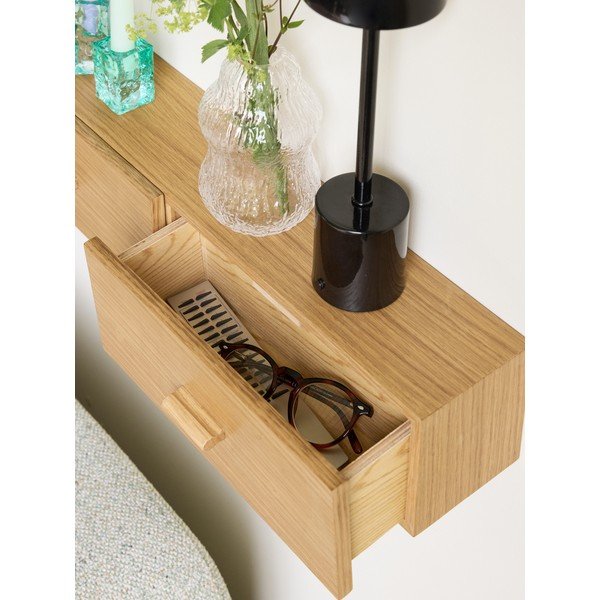 Polica v hrastovem dekorju v naravni barvi 60 cm Shuno – Hübsch-image-2