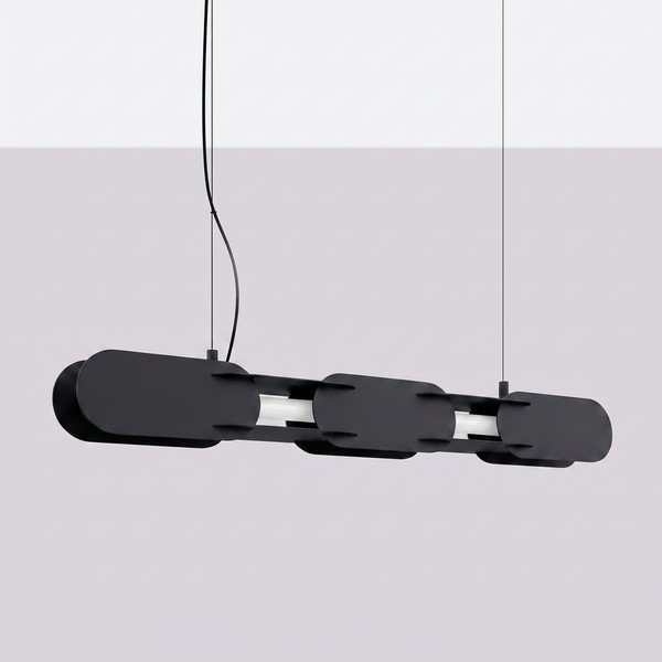 Črna kovinska LED viseča svetilka CHAIN – Thoro-image-4