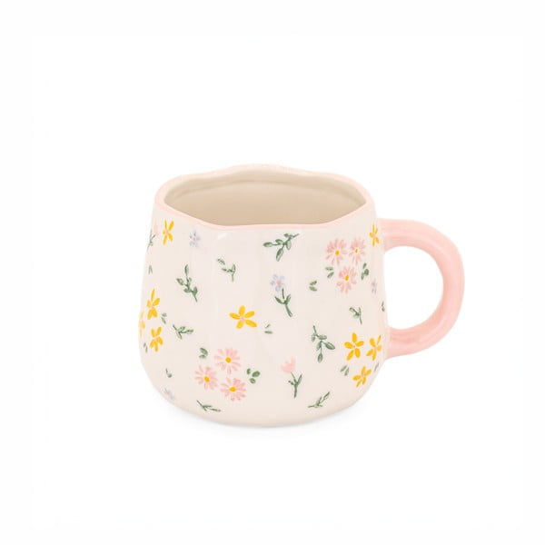 Kremno bela lončena skodelica 375 ml Ditsy – Sass & Belle