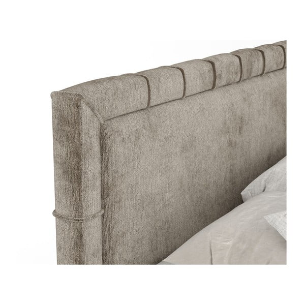 Bež boxspring postelja s prostorom za shranjevanje 200x200 cm Voyage – Maison de Rêve-image-3