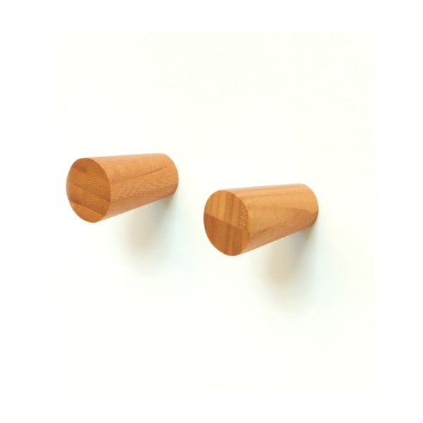 Komplet 2 kljukastih obešalnikov iz bambusa Wireworks Mezza-image-1