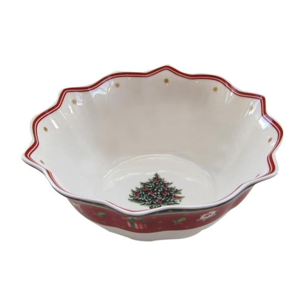 Belo-rdeča porcelanasta božična skleda Toy´s Delight Villeroy&Boch, ø 19 cm