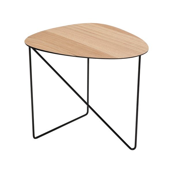 Kovinska klubska mizica v naravni barvi 44x50 cm Curve L Wood – LIND DNA