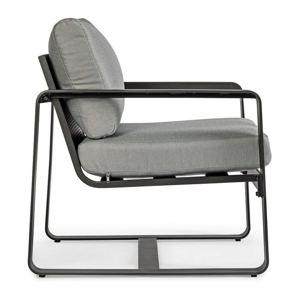 Siv kovinski vrtni fotelj Merrigan   – Bizzotto-image-3