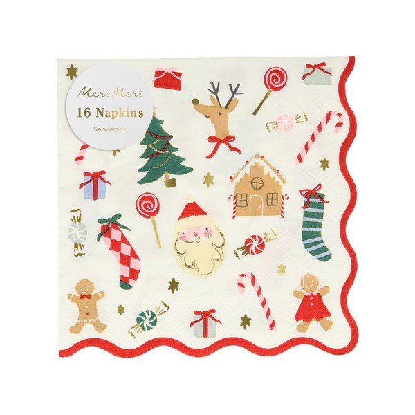 Papirnati prtički v kompletu 16 ks Jolly Christmas – Meri Meri-image-2