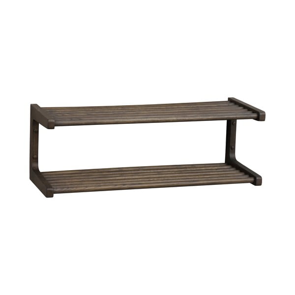 Temno rjavo stensko stojalo za čevlje iz hrastovega lesa Inverness - Rowico