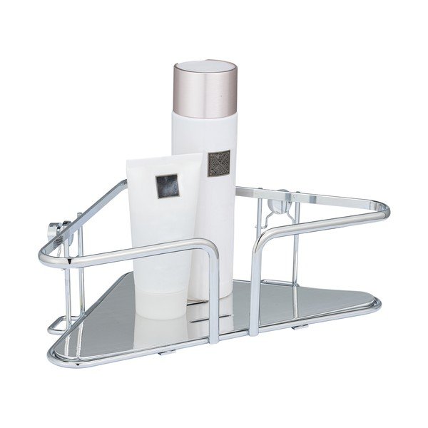 Srebrna kotna stenska kopalniška polica iz nerjavečega jekla Termoli - Wenko-image-1