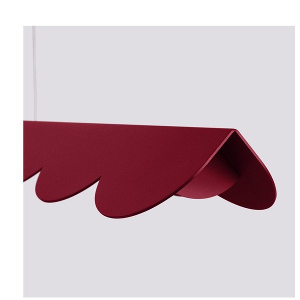 Bordo rdeča aluminijasta LED viseča svetilka BISCUIT – Thoro-image-4