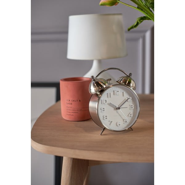 Budilka v kovinski srebrni barvi Karlsson Mr. White-image-1