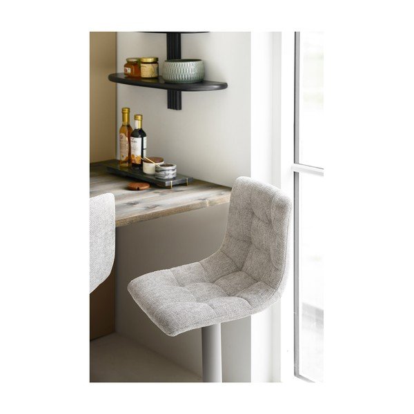 Svetlo sivi oblazinjeni barski stoli v kompletu z nastavljivo višino/vrtljivi 2 ks (višina sedeža 63 cm) Middelfart – House Nordic-image-3