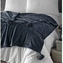 Antracitno sivo pregrinjalo iz mikropliša za zakonsko posteljo 200x220 cm Puffy – Mijolnir