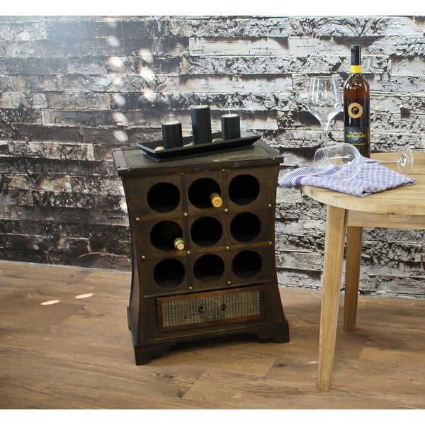 Rjava vinska omara število steklenic 9, 46x58 cm – Deco Pleasure-image-1