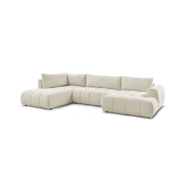 Bež raztegljiva/s prostorom za shranjevanje kotna sedežna garnitura (levi kot/v obliki črke "U") Fuji – Bobochic Paris-image-3