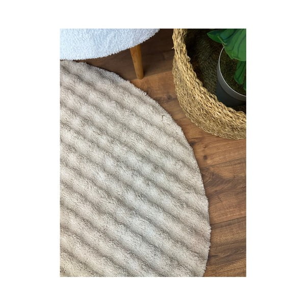 Bež pralna okrogla preproga ø 120 cm Bubbly – Oyo Concept-image-4