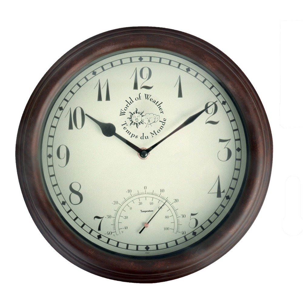Zunanja stenska ura s termometrom Esschert Design Time