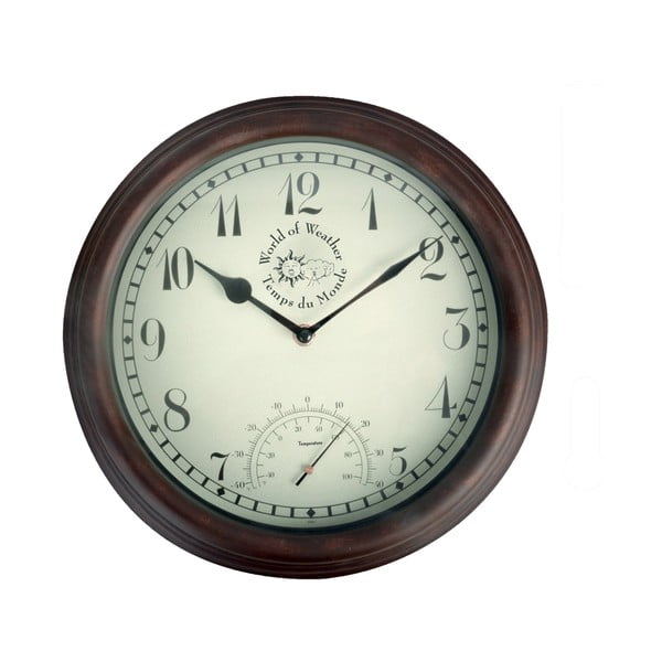 Zunanja stenska ura s termometrom Esschert Design Time