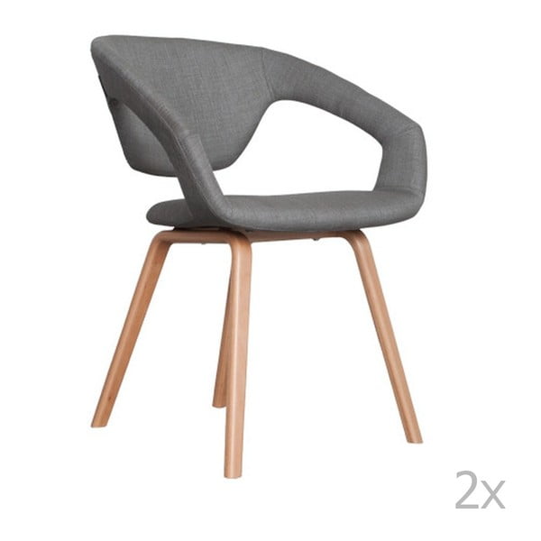 Komplet 2 sivih stolov Zuiver Flexback