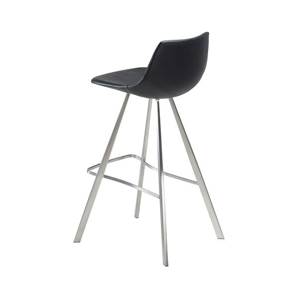 Črn barski stolček z jeklenimi nogami DAN-FORM Pitch-image-3