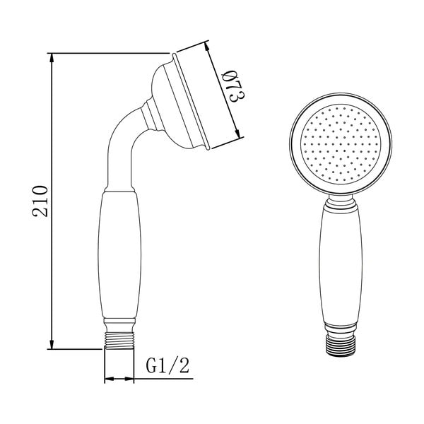 Medeninasta tuš ročka v sijajno srebrni barvi ø 7 cm Epoca – Sapho-image-2