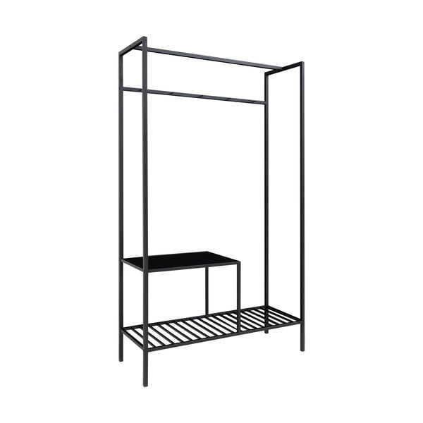 Črn večnamenski garderobni regal z 2 policama House Nordic Vita, 170 x 110 cm-image-1