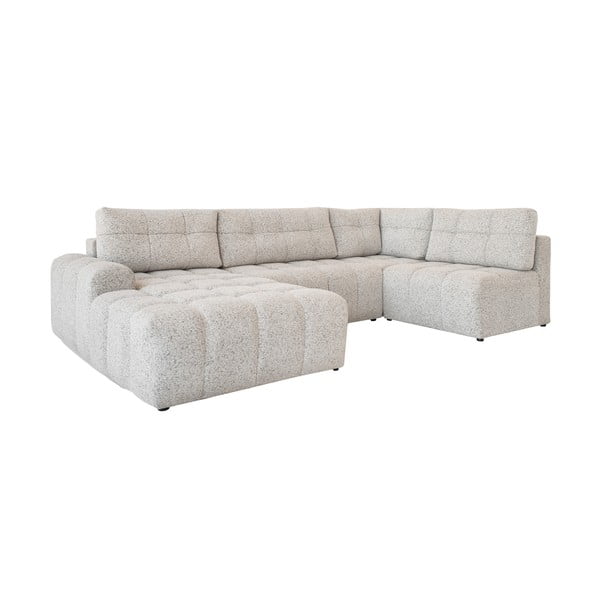 Bež raztegljiva kotna sedežna garnitura s prostorom za shranjevanje (desni kot) Lulu – Miuform