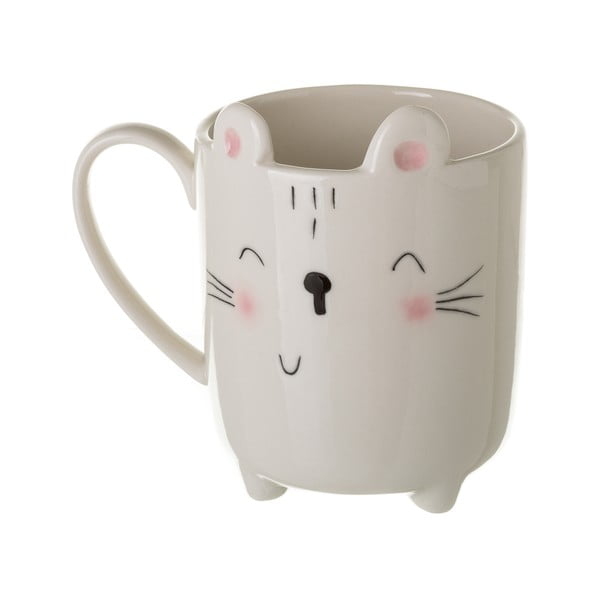 Bela porcelanasta skodelica Unimasa Kitty, 300 ml