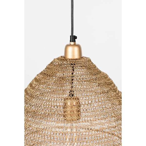 Zlata viseča svetilka White Label Lena, ø 48 cm-image-3