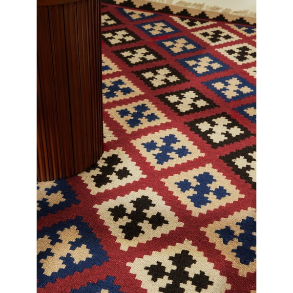 Rdeča obojestranska ročno tkana volnena preproga 120x170 cm Kamal Rami – Nouristan-image-2