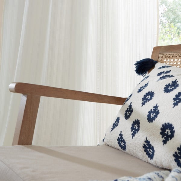 Bela bombažna prosojna zavesa 140x137 cm Zofia Broderie Anglaise – Pineapple Elephant-image-3